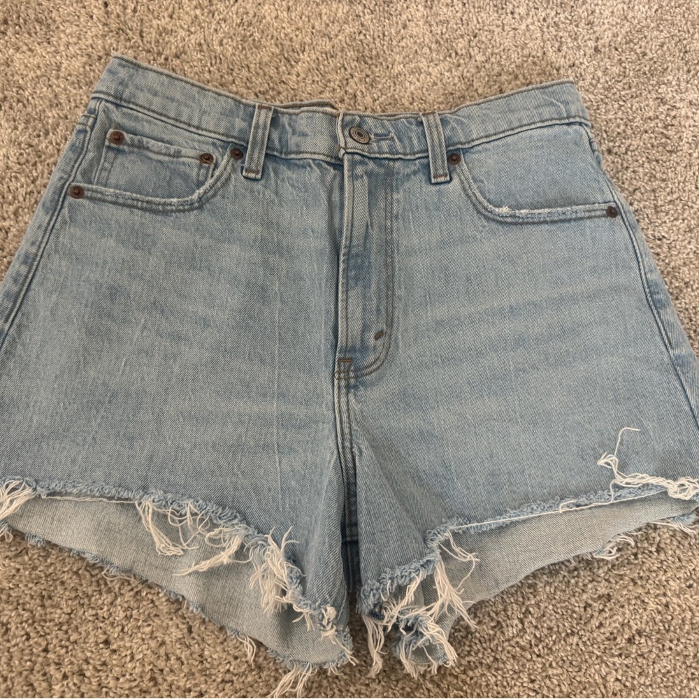 Abercrombie & Fitch Light Blue Distressed Denim Cutoff Shorts